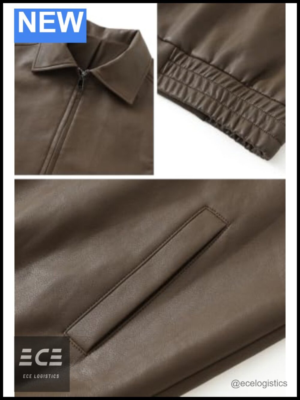 Faux Leather Zip Up Vest Sleeveless Layering Tops - Picture 3 of 5